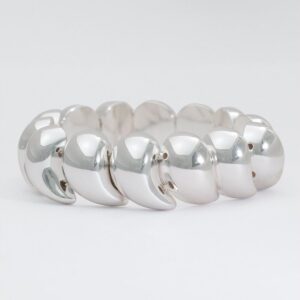 Smooth Silver Shapes Stretch Bracelet