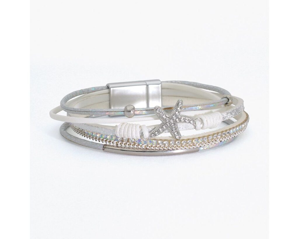 Multi Leather Strand Starfish Bracelet