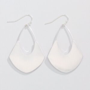 Dramatic Brushed Silver Drop Earrings