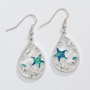 Silver and Blue Sealife Earrings