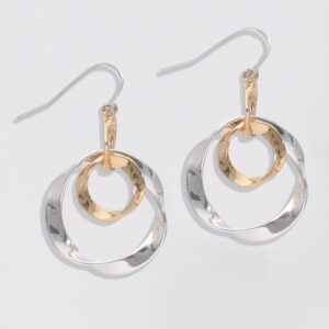 Polished Two Tone Twisted Rings