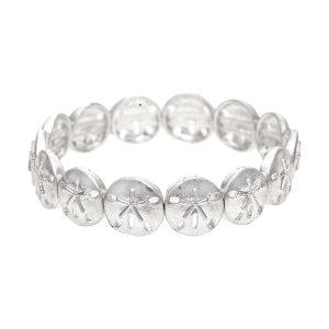 Silver SandDollar Stretch Bracelet