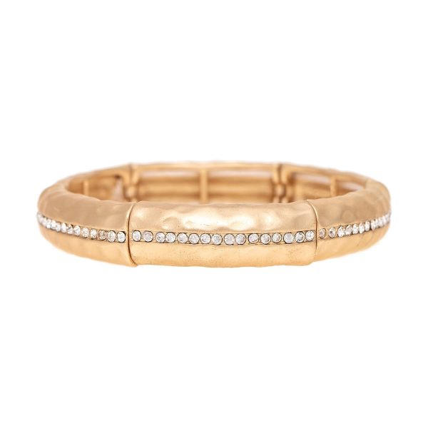 Gold Crystal Stripe Stretch Bracelet