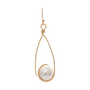 Gold Loopy Big Pearl Drop Earrings