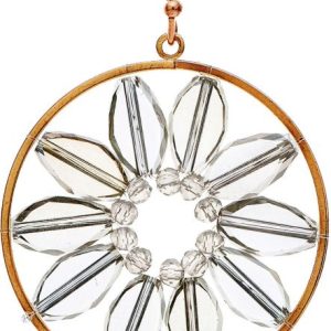 Gold Clear Glass Petal Earrings