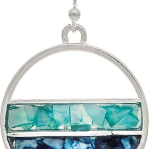 Silver Blue Water Fish Bowl Earrings