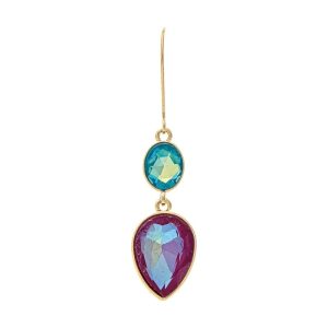 Teal and Purple Glimmering Earrings