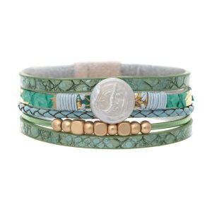 Gold Mint Strip with Fresh Water Coin Pearl