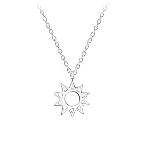 Dainty Silver Sun Necklace