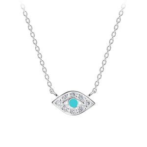 Dainty Silver Evil Eye Necklace