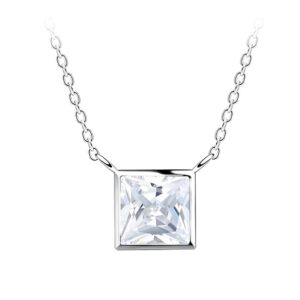 Dainty 6mm Square CZ Necklace
