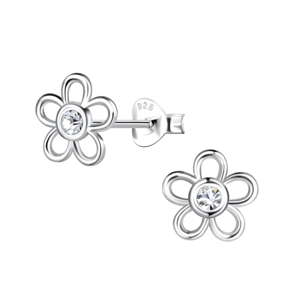 Dainty Daisy Studs with CZ