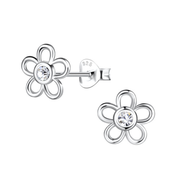 Dainty Daisy Studs with CZ