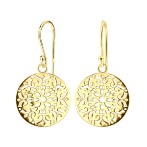 Gold Filigree Circle Earrings