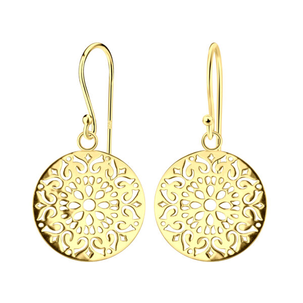 Gold Filigree Circle Earrings