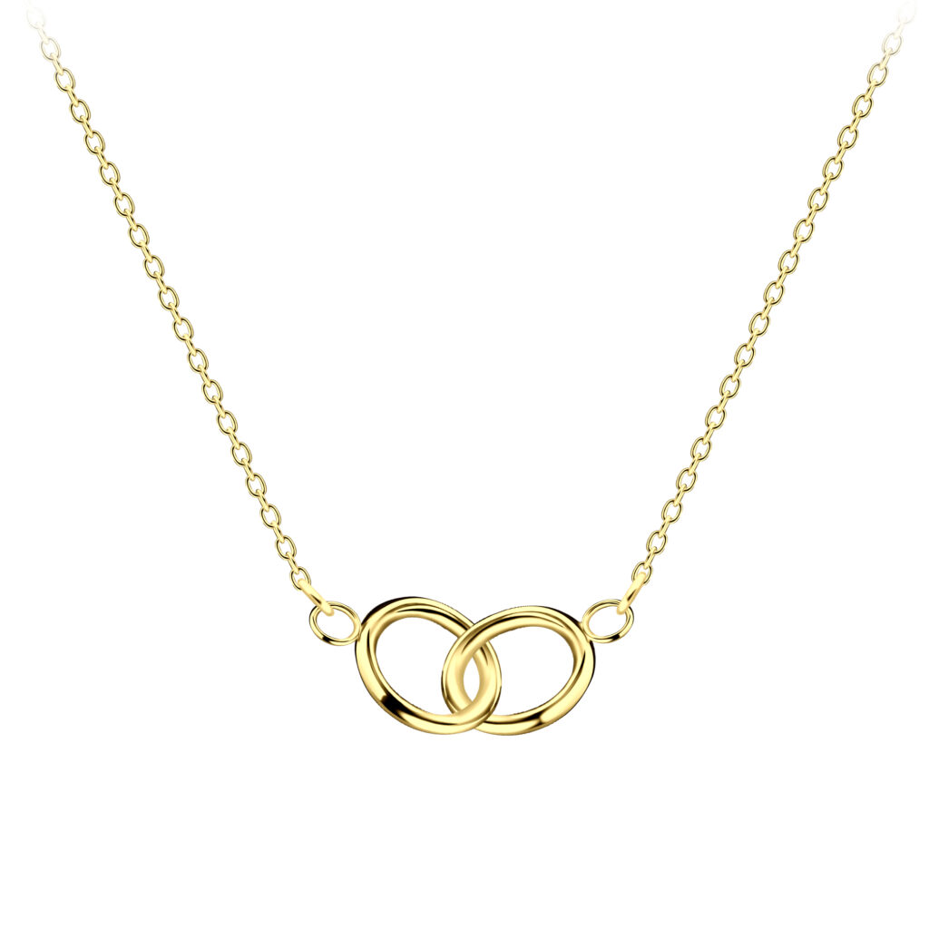 Double Circle Gold Necklace