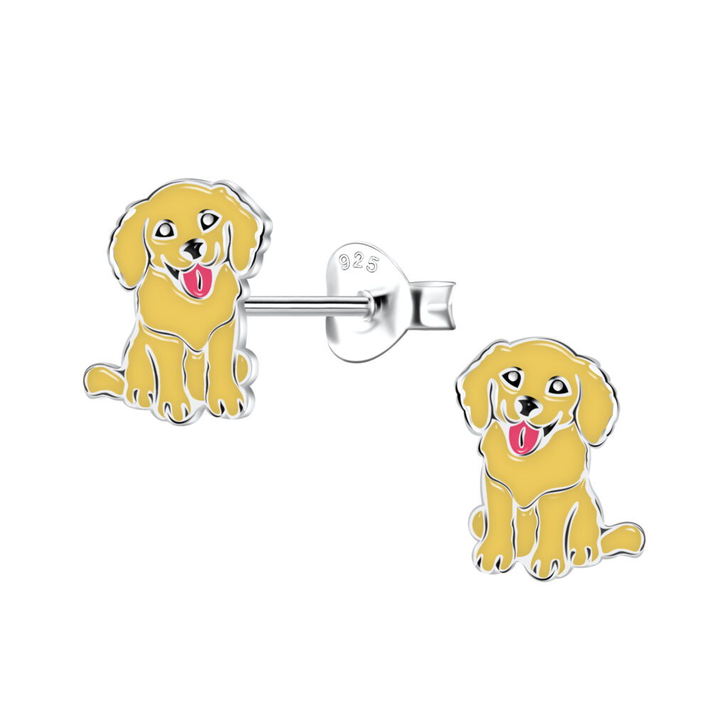 Golden Retriever Enamel Stud Earrings