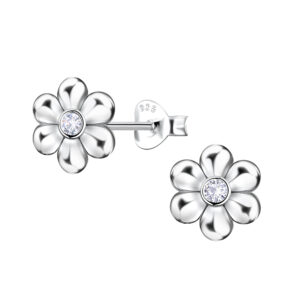 Dainty Flower Stud with CZ Center