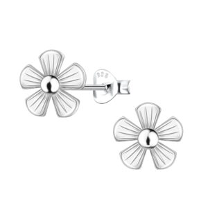 Dainty Silver Flower Studs