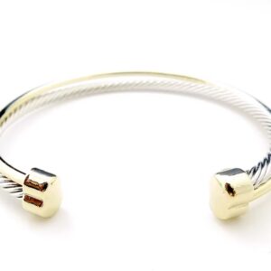 Silver Rope and Gold Twist Cuff