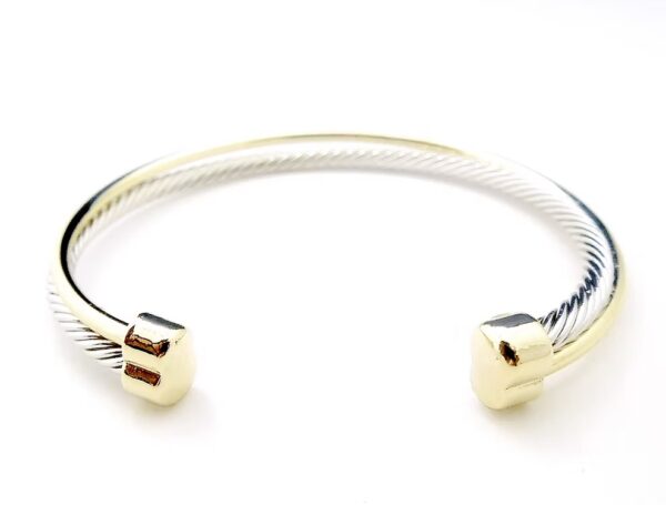 Silver Rope and Gold Twist Cuff