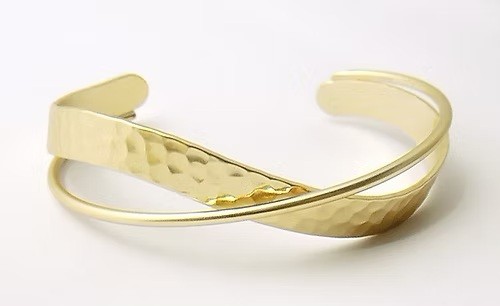 Gold Cross Over Cuff