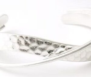 Silver Cross Over Cuff