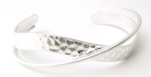 Silver Cross Over Cuff