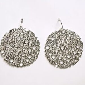 Silver Circle Cut Out Earrings
