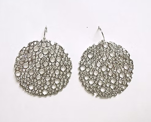 Silver Circle Cut Out Earrings