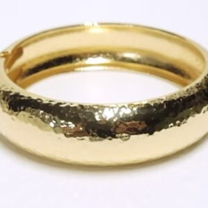 High Polish Gold Hammered Bangle