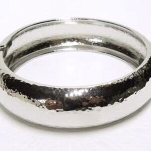High Polish Hammered Silver Bangle