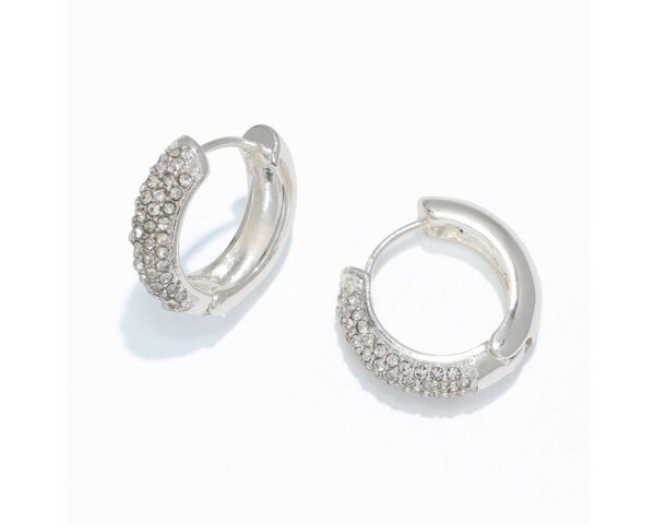 Hinged polished silver with crystals