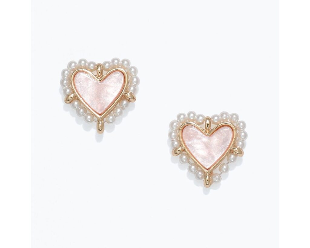 Pink Hearts with Pearl Border