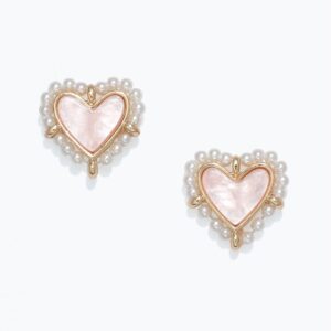Pink Hearts with Pearl Border