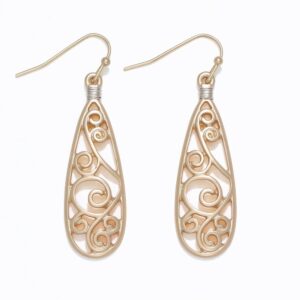 Matte Gold Open Scrollwork Earrings