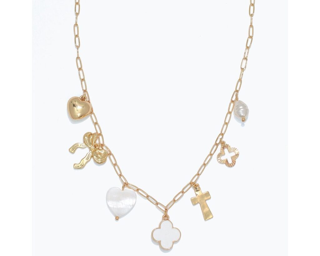 Gold Chain Charm Necklace