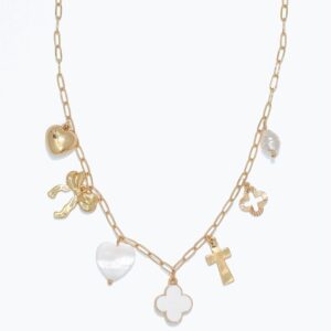Gold Chain Charm Necklace