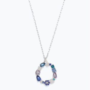 Elegant Blue Crystals with Pearls Necklace