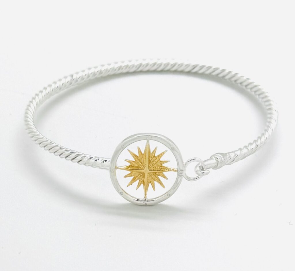 Two Tone Compass Bangle