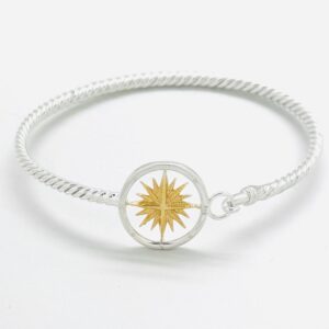 Two Tone Compass Bangle