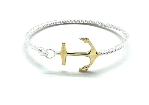 Braided Roped Anchor Bangle Two Tone - Image 3