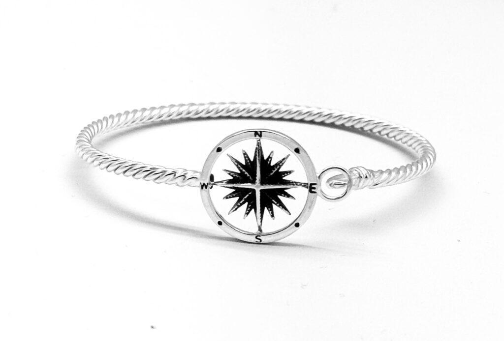 Compass Bangle Oxidized
