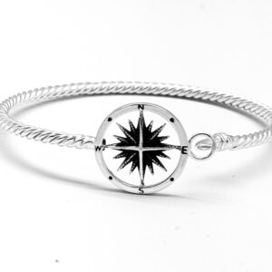 Compass Bangle Oxidized