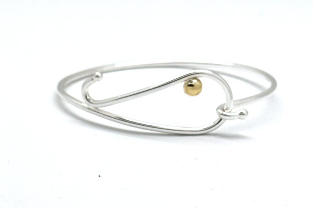 Two Tone Wire Whale Bangle