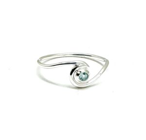 Wave Ring with Blue Topaz Stone
