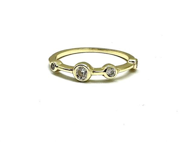 Gold Abstract Bubble Ring Band - Image 2