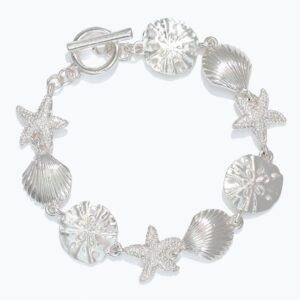 Silver Sea Life Link Bracelet