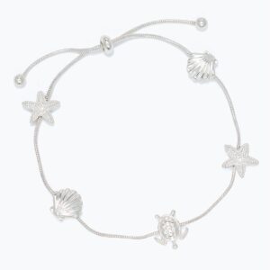Silver Sea Life Stationed Adjustable Bracelet