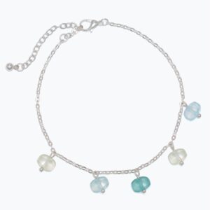 Silver Sea Glass Charm Bracelet